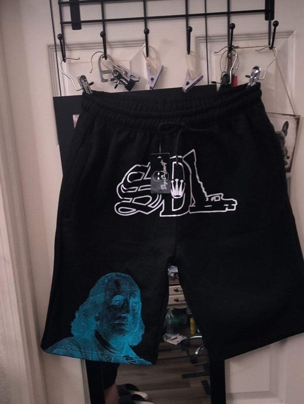 Sz 2XL SDL Shorts W Blue Ben Franklin , Brand New W Tags